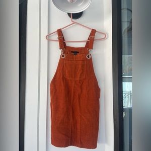 Burnt Orange Corduroy Overall Dress